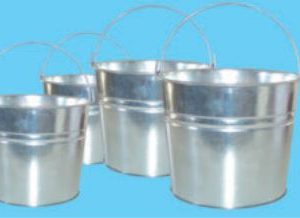 Galvanized Metal Garbage Pail With Handle 10.5 Quart