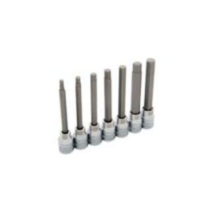 Dynamic D010017 3/8 Inch Drive 7 Piece Long Hex Bit Metric Socket Set Chrome