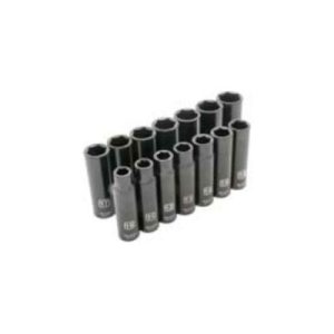 Dynamic D018022 1/2 Inch Drive 14 Piece 6 Point Deep Impact Metric Socket Set