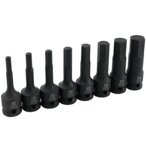 Dynamic D018103 1/2 Inch Drive 8 Piece Hex Bit Metric Impact Socket Set
