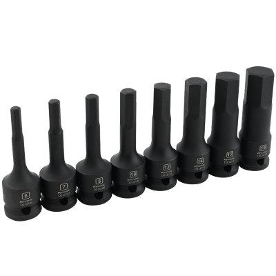 Dynamic D018103 1/2 Inch Drive 8 Piece Hex Bit Metric Impact Socket Set ...