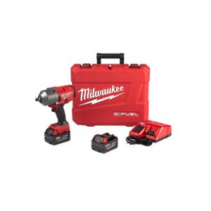 Milwaukee 2766-22 18 Volt 1/2 Inch High Torque Impact Wrench With Pin Detent Kit 5Ah Batteries & Charger