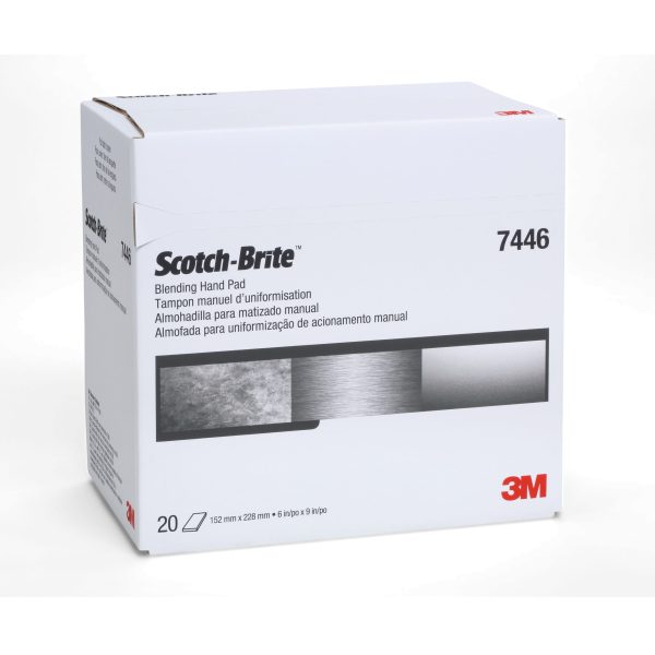 3M 7446B Scotch-Brite Gray Medium 6X9 Silicone Carbide Blending Hand Pads 7100082599 - Image 2