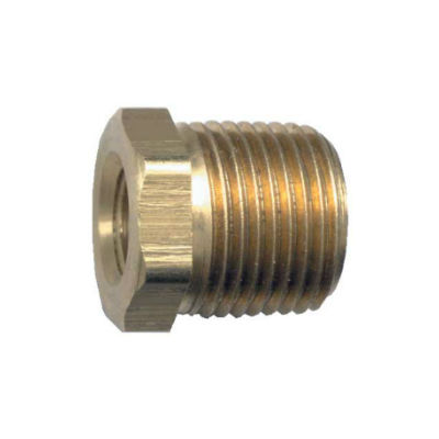 1/2 Male NPT X 3/8 Female NPT Brass Pipe Hex Bushing