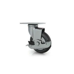 Darcor 12-24B-XD 4 Inch X 1 Inch Neoprene Wheel Swivel Caster With Brake 125 LB Capacity