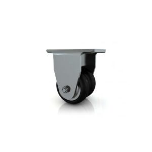 Darcor 16-32.5R-XSR 2 1/2 Inch X 1 Inch Super Roll Neoprene Twin Wheel Rigid Caster 300 LB Capacity