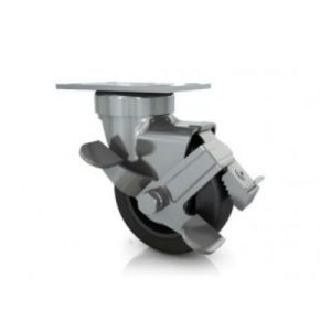 Darcor 1665B-XD 5 Inch X 1 3/8 Inch Neoprene Wheel Swivel Caster W/ Brake 250 LB Capacity