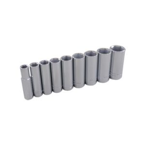 Gray 25209 3/8 Inch Drive 9 Piece 6 Point Deep Chrome SAE Socket Set