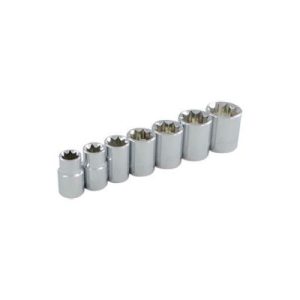 Gray 25407 3/8 Inch Drive 7 Piece 8 Point Standard Chrome SAE Socket Set