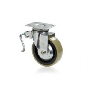 Darcor 31-405B-PU 5 Inch X 2 Inch Urethane Wheel Swivel Caster W/ Brake 1000 LB Capacity