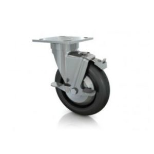 Darcor 31-75B-XD 5 Inch X 1-3/8" Neoprene Wheel Swivel Caster With Brake 275 LB Capacity