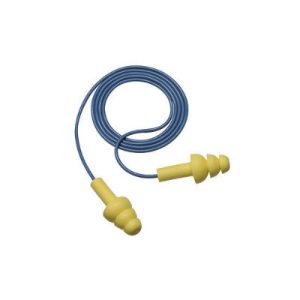 3M 340-4004 E-A-R Ultrafit Yellow Foam Ear Plugs Triple Flange W/ Cord 100 Pr Box 7000002320