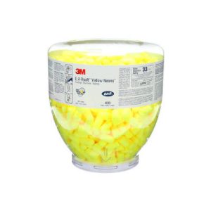 3M 391-1005 E-A-R Soft Yellow Neons Taper Fit Foam Ear Plugs Large Uncorded 33 Decibel For One Touch Dispenser 500 Pr Refill