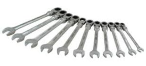 Gray 59811A 11 Piece Metric Combination Flex Head Multi-gear Ratcheting Wrench Set 8mm To 19MM