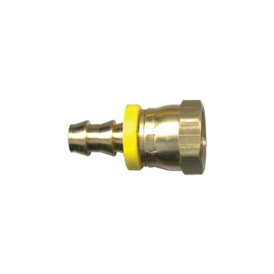 3/4 I.D. Brass Push On Hose Barb to 3/4 Internal S.A.E. 45 Degree Flare Tube O.D. Swivel End