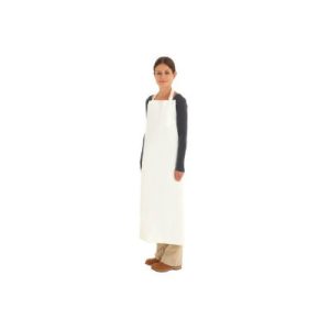 Ansell 56-800 AlphaTec Endurosaf White Polyurethane Bib-Style Apron 35In X 50In SAF-50W