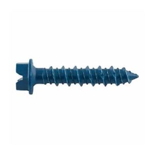 Hex Slot Head Concrete Screw 3/16 Inch X 2 1/4 Inch With Blue Polymer Coating