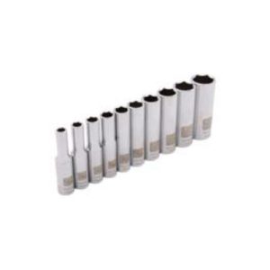 Dynamic D004001 1/4 Inch Drive 10 Piece 6 Point Deep SAE Socket Set