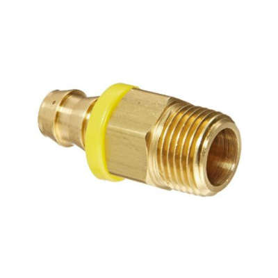 1/4 I.D. Brass Push On Hose Barb to 1/4 Internal J.I.C. 37 Degree Flare Tube O.D. Swivel End