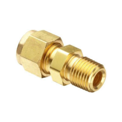 3/8 Tube 1/4 NPT Brass Compression to Male Pipe Connector