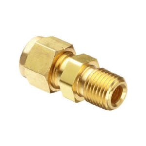 1/4 Tube 1/8 NPT Brass Compression to Male Pipe Connector