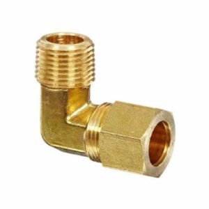 3/8 Tube 1/4 NPT Brass Compression Tube to Male Pipe 90 Degree Elbow