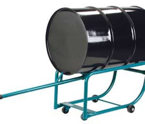 33 Inch X 22 Inch X 20 Inch Steel Drum Rocker with 2 Swivel & 2 Rigid Wheels