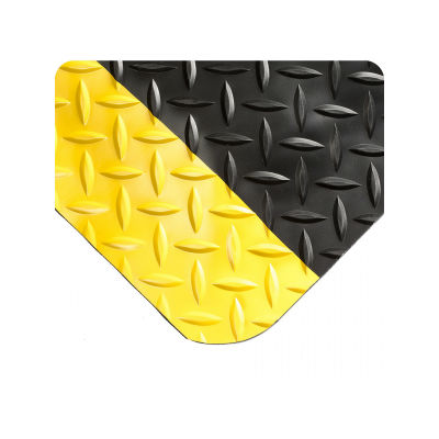 Wearwell Diamond-Plate SpongeCote 415 9/16 Inch Thick 3 Feet X 75 Feet Black & Yellow Anti-Fatigue Matting