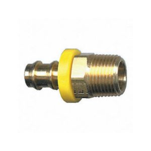 1/2 I.D. 1/4 NPT Brass Push On Hose Barb Coupler To Male Pipe