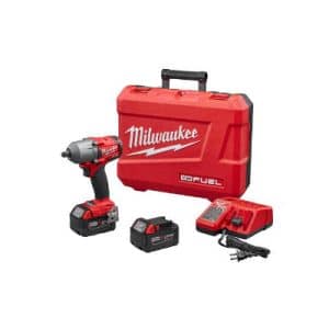 Milwaukee 2860-22 18 Volt 1/2 Inch Mid Torque Impact Wrench with Pin Detent Kit With Batteries & Charger