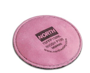 North 75FFP100  P100 Particulate Pancake Respirator Filter 2/Pk
