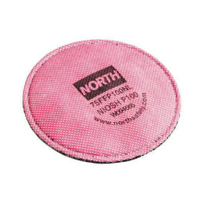 North 75FFP100NL Particulate Pancake Low Profile P100 Filter With Odor Relief 2/Pk