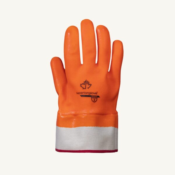 North Sea NS300B Large Premium Quality Orange PVC Glove With Safety Cuff