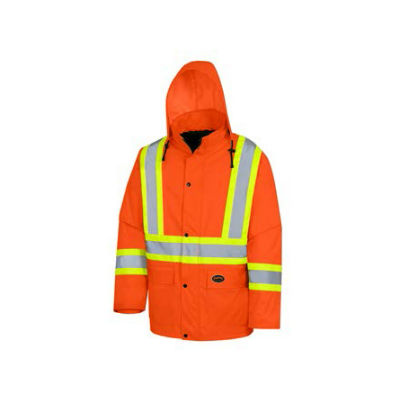 Pioneer 5048 Large High Visibility Waterproof Insulated Orange Safety Winter Coat V1150350