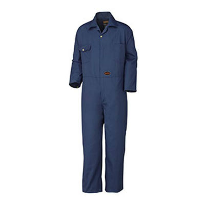 Pioneer 515 Size 56 Heavy-Duty Navy Blue Polyester Cotton Work Coveralls V2020380-56