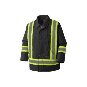 Pioneer 5535BKA Small Quilted Black Cotton Duck Safety Winter Coat V206037A