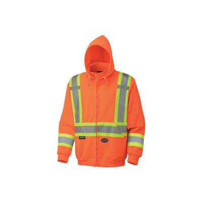 Pioneer 6924 5X-Large Hi Viz Orange Polyester Fleece Hoodie 62 - 64 Inch V1060350
