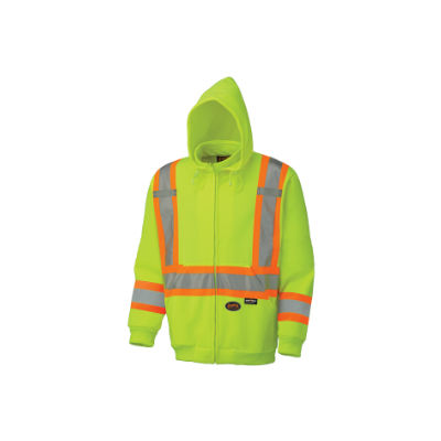 Pioneer 6925 4X-Large Hi Viz Lime Polyester Fleece Hoodie 58 - 60 Inch V1060460