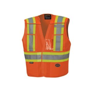 Pioneer 6930 4X-Large / 5X-Large High Visibility Orange Polyester 5 Point Tear Away Safety Vest With Reflective Tape
