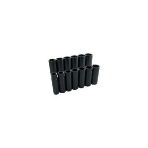 Gray PL13T 1/2 Inch Drive 13 Piece 6 Point Deep Power Impact SAE Socket Set