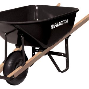 Garant Practica S6 6 Cubic Foot Steel Tray Wheelbarrow With Wood Handles