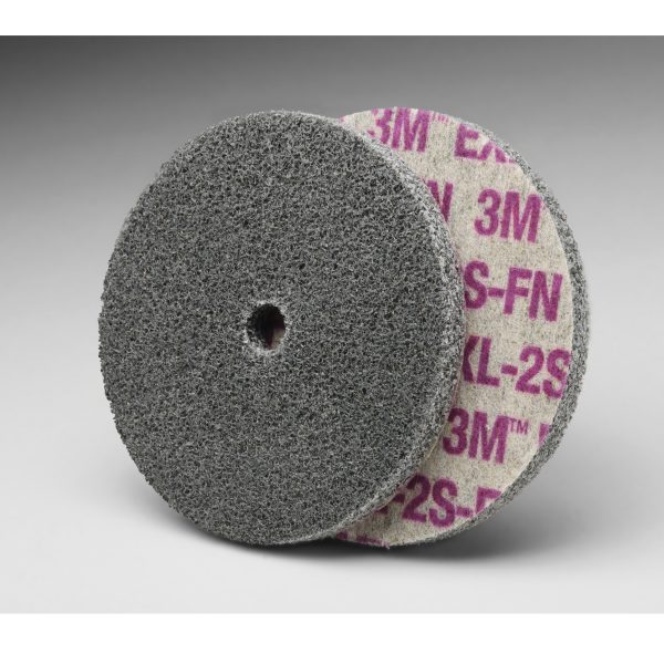 3M Scotch-Brite SB14750 3 X 1/4 X 3/8 2S Fine EXL Unitized Deburring Wheel 7000000699 - Image 2