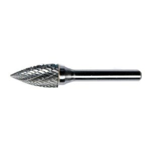 SG-41-DC Tree With Pointed End Double Cut Miniature Carbide Burr 1/8 Shank 1/8 DIA 1/4 LOC