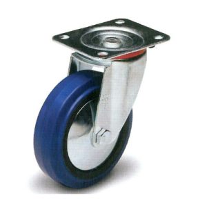 Tuff Grade TGC-10300-S Swivel 3 Inch X 1-1/2 Inch Blue Elastic Rubber Wheel Caster 220 LB Capacity