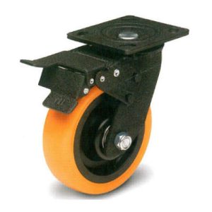 Tuff Grade TGC-30602-S Swivel With Brake 6 Inch X 2 Inch Orange Polyurethane Wheel Caster 900 LB Capacity