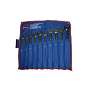 Tuff Grade 1-5/16 To 2 Inch 10 Piece SAE 12 Point Combination Wrench Set Polished Chrome in Canvas Pouch TGCW-SET-10PC