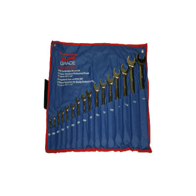 Tuff Grade 1/4 To 1-1/4 16 Piece SAE 12 Point Combination Wrench Set Polished Chrome in Canvas Pouch TGCW-SET-16PC