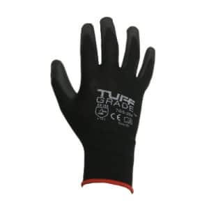 Tuff Grade TGG206 Black Polyurethane Palm Coated 13Ga Black Nylon Dexterity Task Glove Size 6