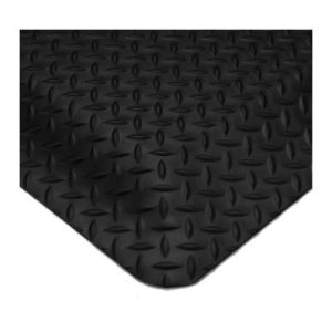 Wearwell UltraSoft Diamond-Plate SpongeCote 414 15/16 Inch Thick 3 Feet X 5 Feet Black Anti-Fatigue Matting