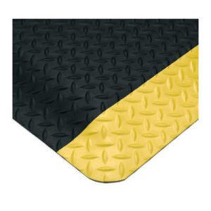 Wearwell UltraSoft Diamond-Plate SpongeCote 414 15/16 Inch Thick 2 Feet X 3 Feet Black & Yellow Anti-Fatigue Matting